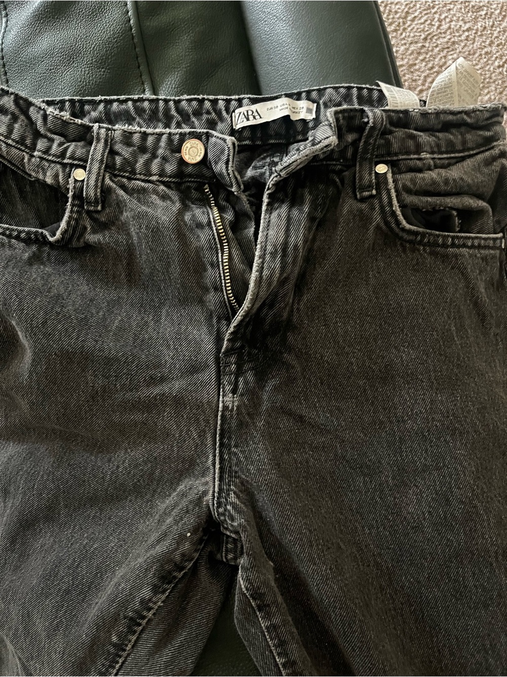 ZARA Washed Black Gray Denim Jeans